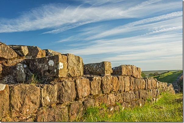 The ruins of Hadrian's Wall at Walltown in the Northumberland National Park, England