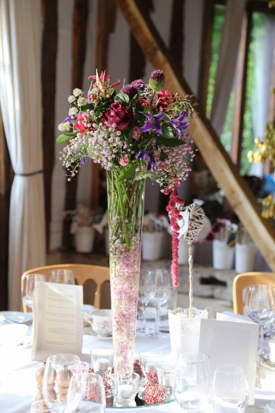 Wedding flowers:  Pink gypsophila