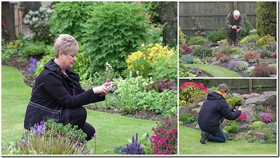 Gardeners taking photos 