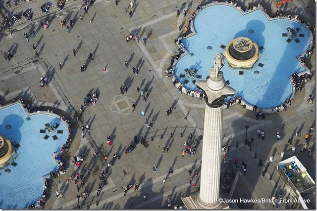 Hanging out with Nelson A view looking down on Nelson's Column in London's Trafalgar Square