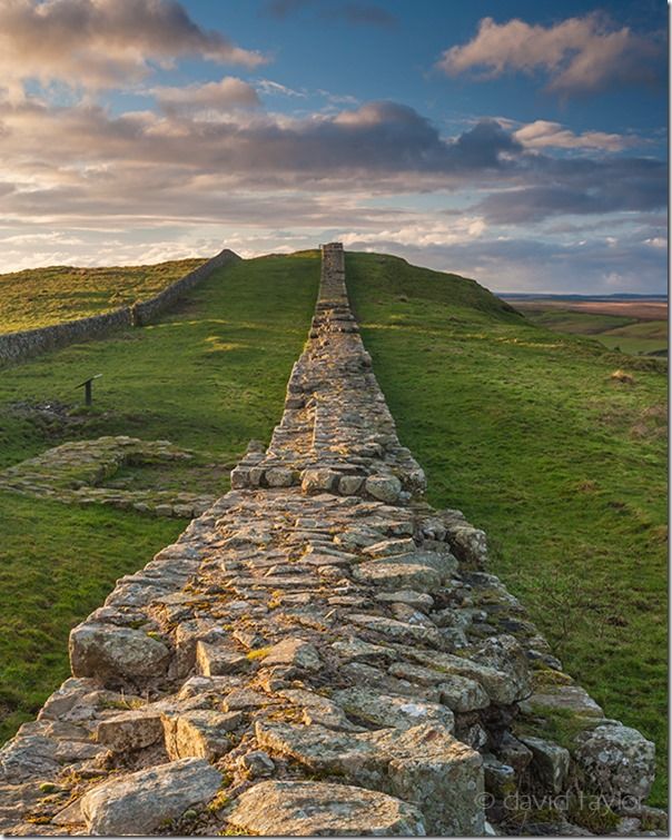 A stretch of Hadrian's Wall near Caw Gap in the Northumberland National Park, England