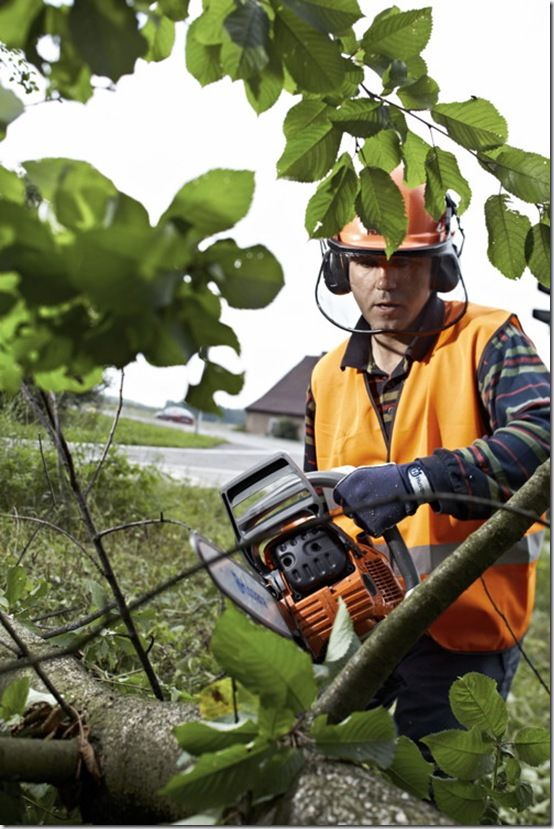 Chainsaw on the ground