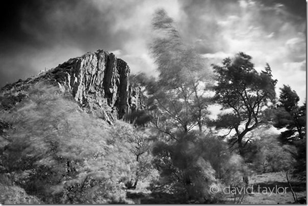 Cawfields Crag on a windy summer's afternoon, Hadrian's Wall Country, Northumberland, England