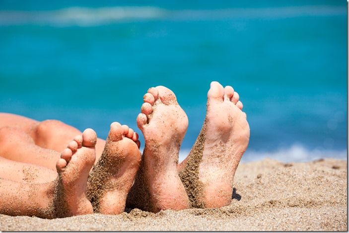 Feet on a beach