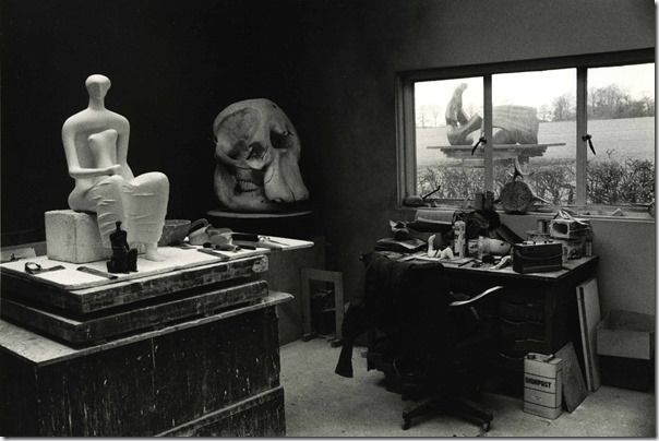 Kertesz, Henry Moore Studio with Elephant Skull, 1980. The Estate of Andre Kertesz 2015, Courtesy James Hyman Gallery, London