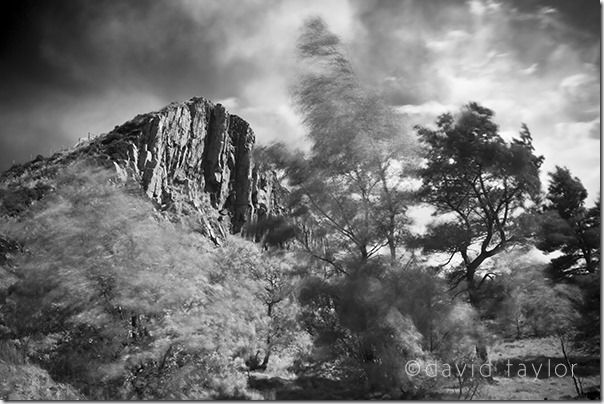 Cawfields Crag on a windy summer's afternoon, Hadrian's Wall Country, Northumberland, England, Black & Whaite Photography, online photography course, Black and white, Mono, conversion, Black & White Landscape, landscape photography 