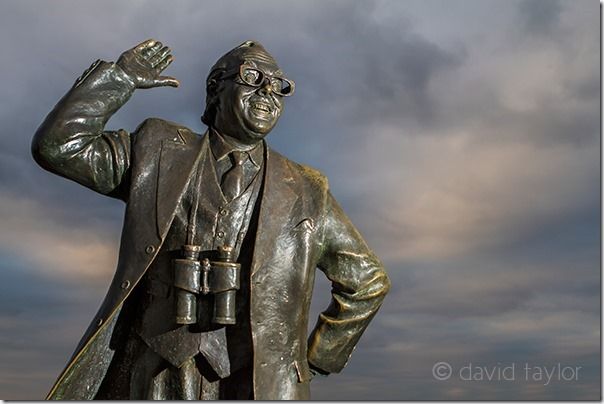 Statue in the seaside resort of Morecambe, Lancashire, England, commemorating the comedian Eric Morecambe