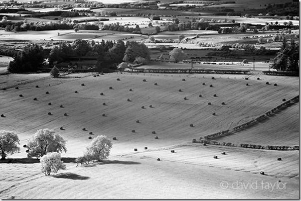 Infra-red monochrome photos from Lordenshaws near Rothbury looking toward Great Tosson, Northumberland, England