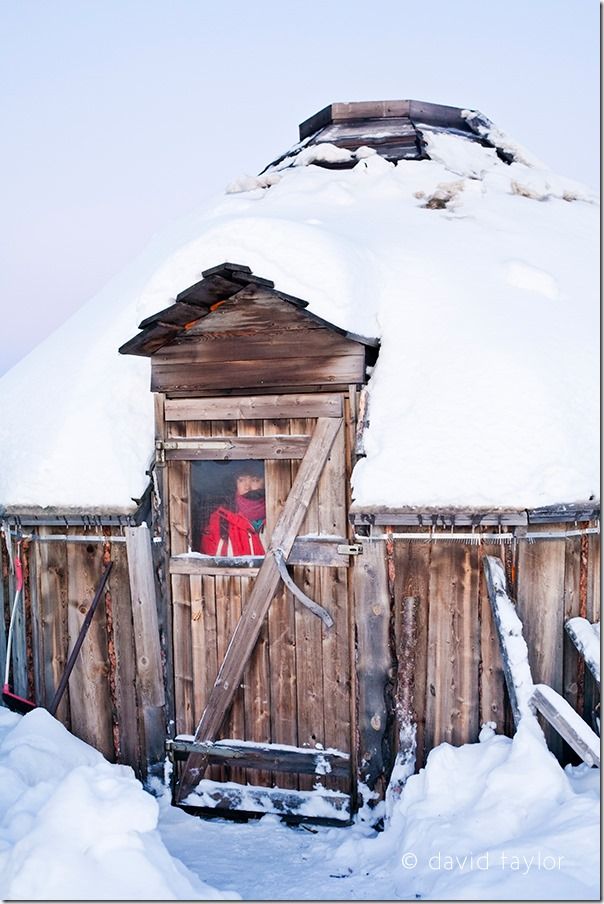 Woman looking out from a traditional Sami hut, Kiruna, Sweden, Solstice, Equinox, sun rise, sun set, dawn, dusk, landscape, photography, online photography courses, David Taylor, summer, winter, 