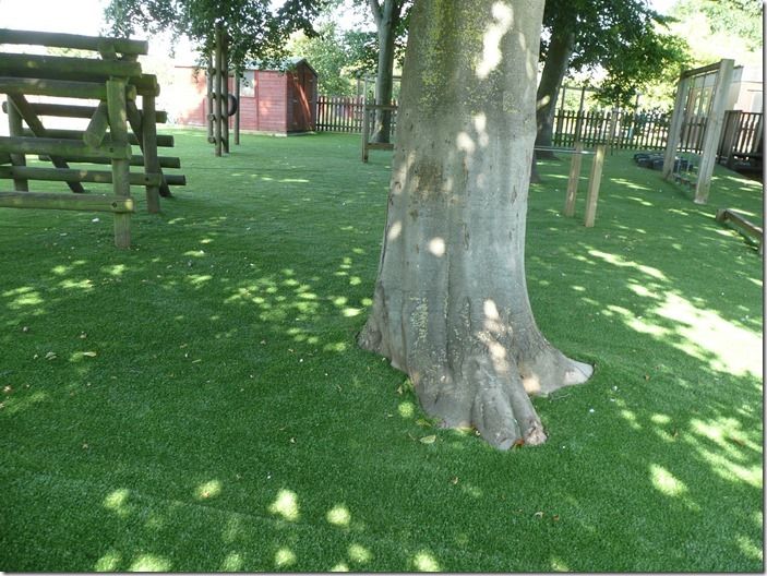 4 Artificial grass under trees