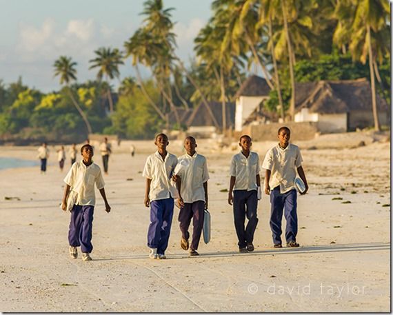 Children walking to school along the beach, Jambiani, Zanzibar,  The Golden Hour, landscape photographer, landscape photography, Light, sunrise, sunset, visible light, online photography course 