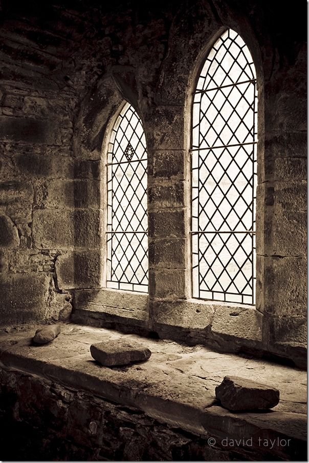 Windows in the chapel of Inchmahome Priory on an island in the middle of the Lake of Mentieth near Stirling, Scotland, Documentary Photography, Street Photography, Photography classes, photography courses, Themes, Story telling images, Establishing Shot,