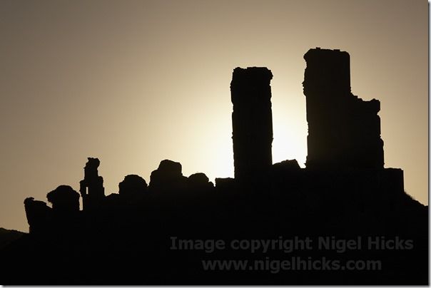 Silhouette of Corfe Castle at sunrise, Corfe Castle, Dorset, Great Britain., How to Publish a Photography Calendar, How to publish a calendar, Printing, selling, photography, landscape