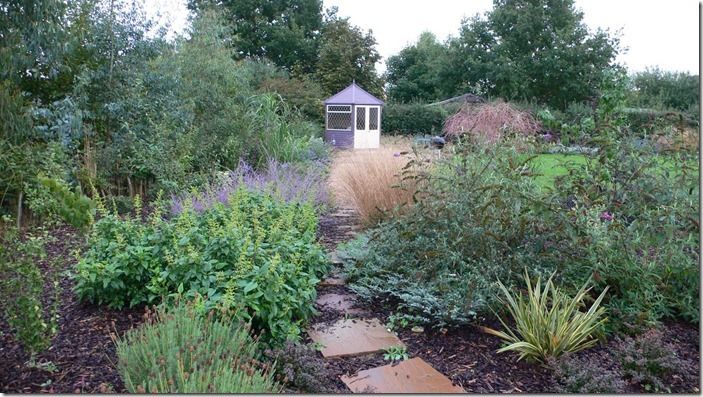 4 Stepping stone path through flower bed