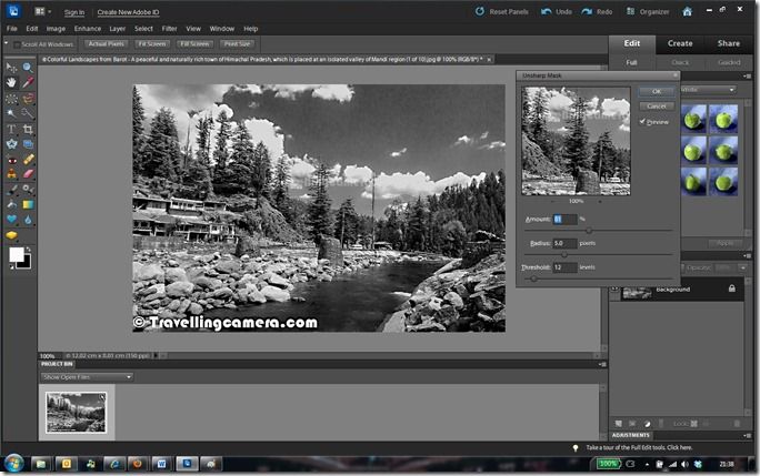 Sharpening your Black and White Photograph  - Converting a colorful photograph into Black and White with good contrast & Authentic look - Adobe Photoshop Elements