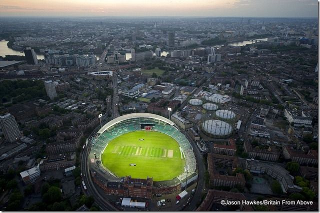 Field of dreams The Oval cricket pitch in South London at night