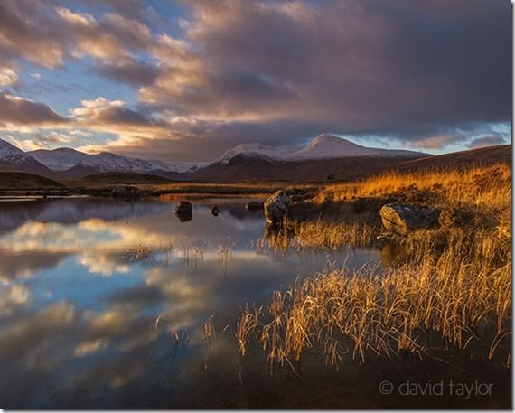 Sunset over Lochan Na Stainge with the Black Mount behind on Rannoch Moor in the Scottish Highland, Argyll & Bute, Scotland, Buying a new camera, questions to to ask, what size sensor