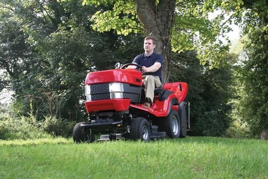 Tractor mowing