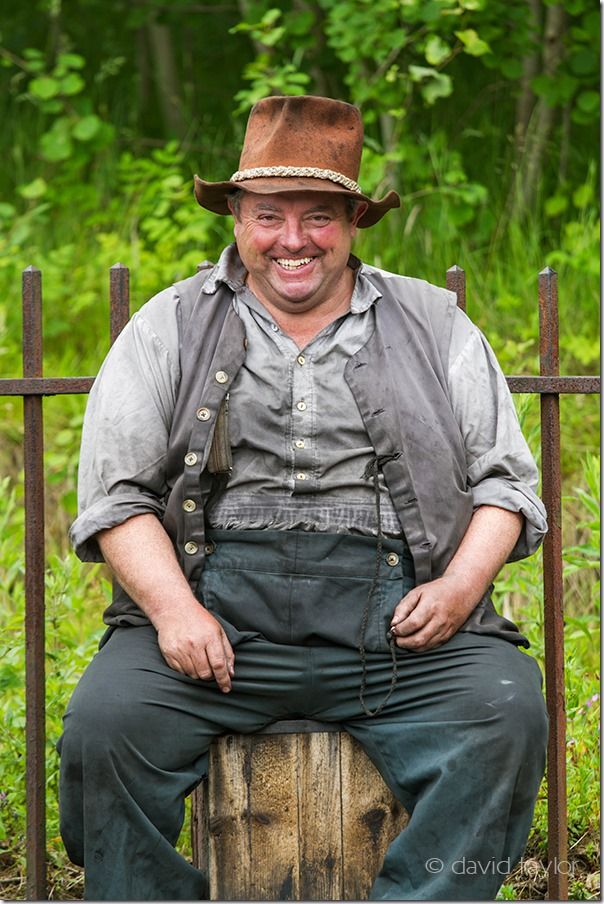 Actor at the Georgian section of Beamish open-air museum posing as a steam train engineer, County Durham, England, Professional, turning pro, photographer, 