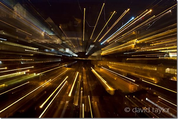 Abstract light swirls at night, Long Exposure Photography, Slow Shutter Spead, Zoom Bursts, Moving the camera during an exposure,