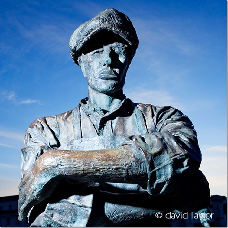 'The Ulster Brewer', a sculpture by Ross Wilson, part of a series of art pieces on the Laganside Art Trail, Belfast, Northern Ireland