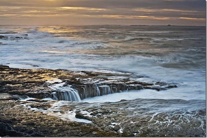 Budle Bay, looking toward Lindisfarne, Bamburgh, Northumberland, England