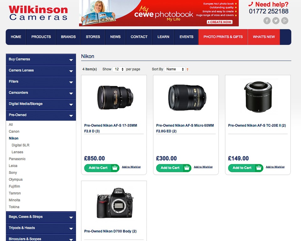 Second hand cameras on sale and lenses