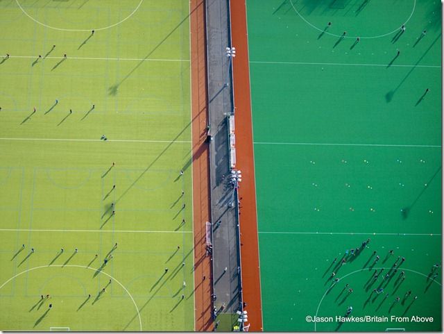 Jolly hockey pics Pictured from above these sports pitches and the ant like people playing take on a strange geometrical beauty