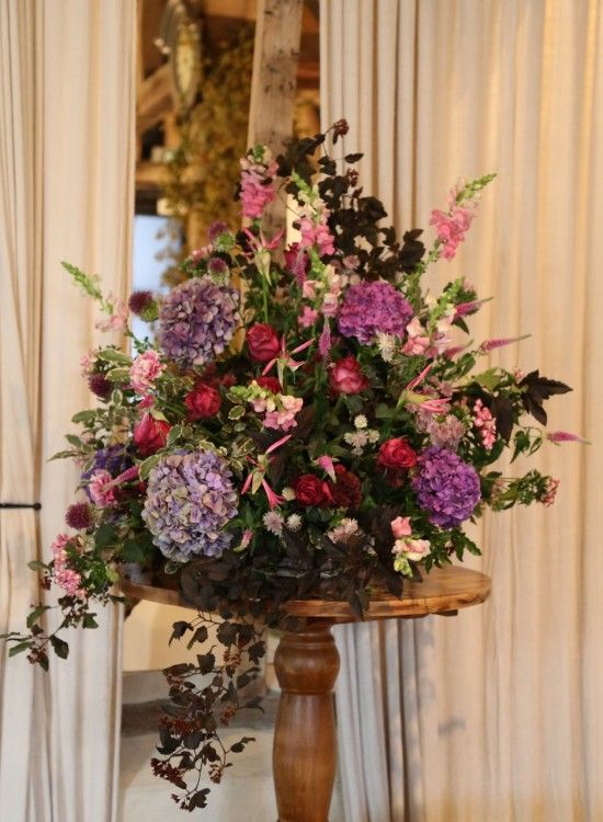 Wedding flowers: dining entrance